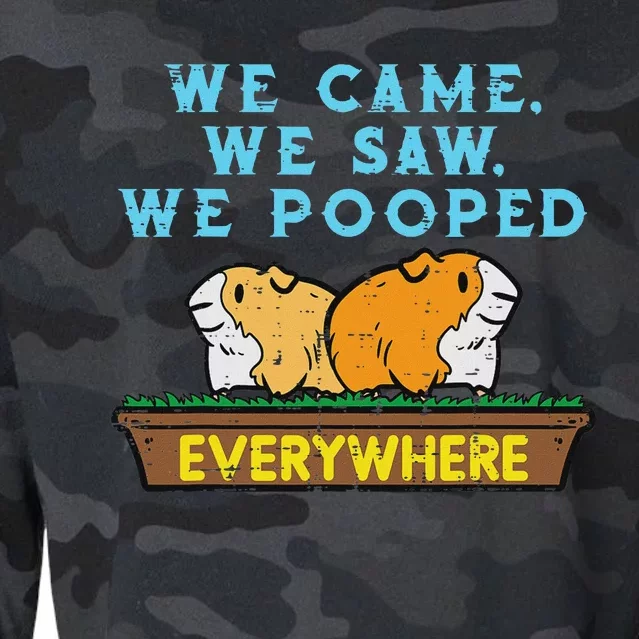 Guinea Pig We Came Saw Pooped Funny Cavy Pet Women Cropped Pullover Crew