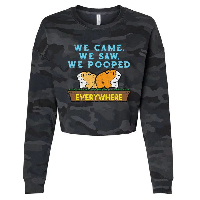 Guinea Pig We Came Saw Pooped Funny Cavy Pet Women Cropped Pullover Crew