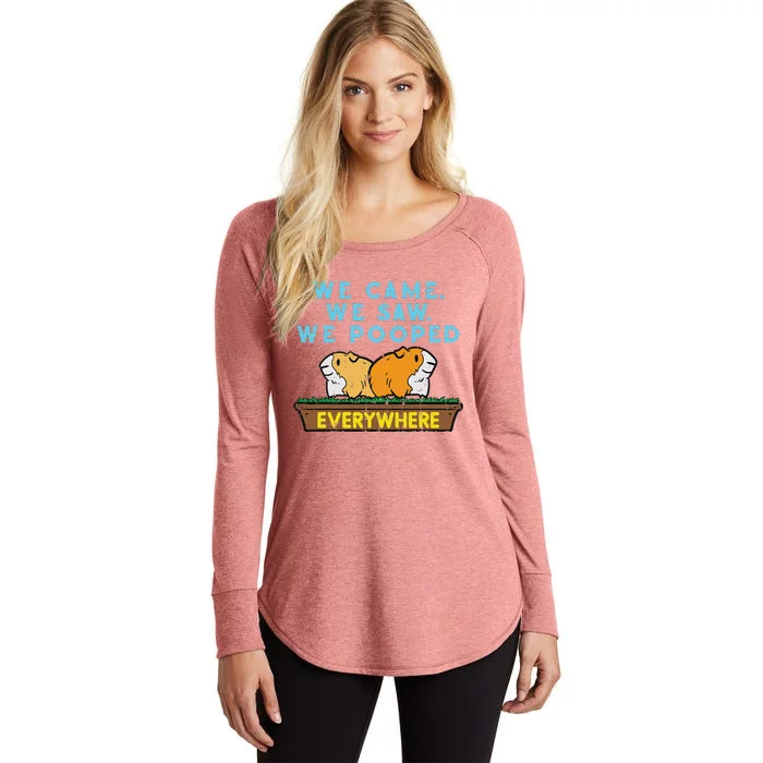 Guinea Pig We Came Saw Pooped Funny Cavy Pet Women Women's Perfect Tri Tunic Long Sleeve Shirt