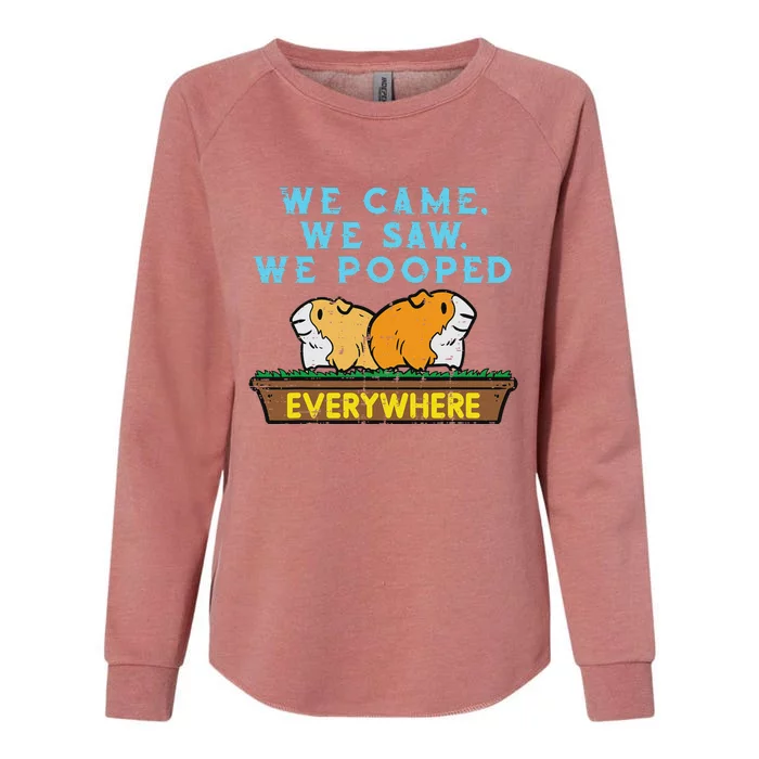 Guinea Pig We Came Saw Pooped Funny Cavy Pet Women Womens California Wash Sweatshirt