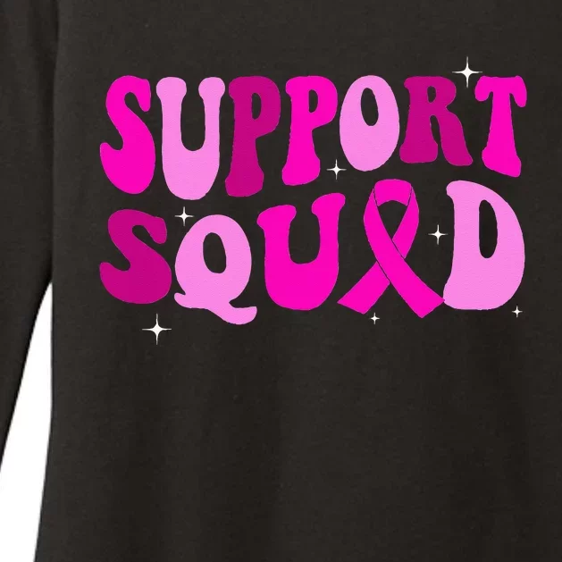 Groovy Pink Warrior Breast Cancer Awareness Support Squad Womens CVC Long Sleeve Shirt