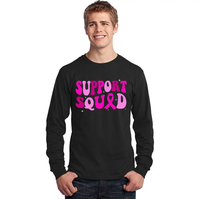 Groovy Pink Warrior Breast Cancer Awareness Support Squad Tall Long Sleeve T-Shirt