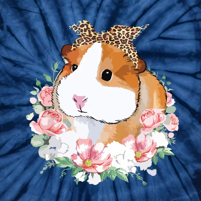 Guinea Pig With Leopard Headband Flower Guinea Pig Lovers Tie-Dye T-Shirt