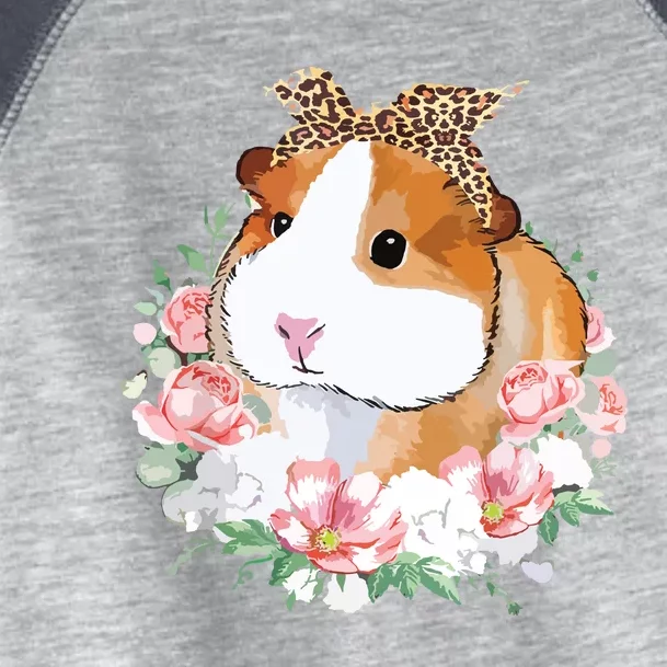 Guinea Pig With Leopard Headband Flower Guinea Pig Lovers Toddler Fine Jersey T-Shirt