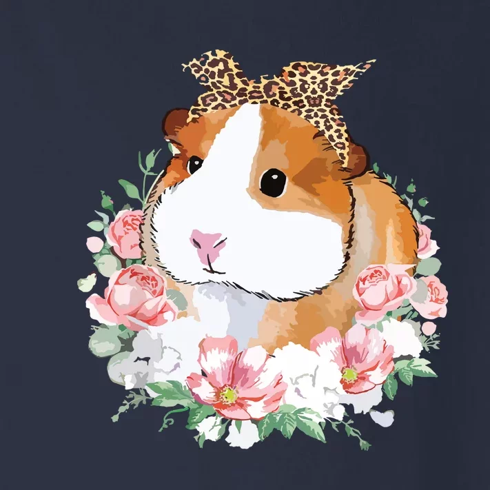 Guinea Pig With Leopard Headband Flower Guinea Pig Lovers Toddler Long Sleeve Shirt