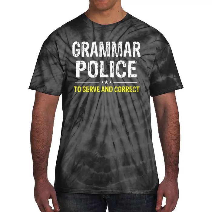 Grammar Police Women And S Funny Costume Idea Tie-Dye T-Shirt