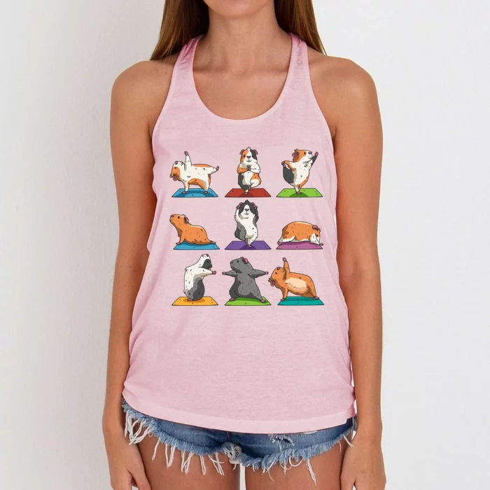 Guinea Pig Yoga Position Workout Gift Women's Knotted Racerback Tank