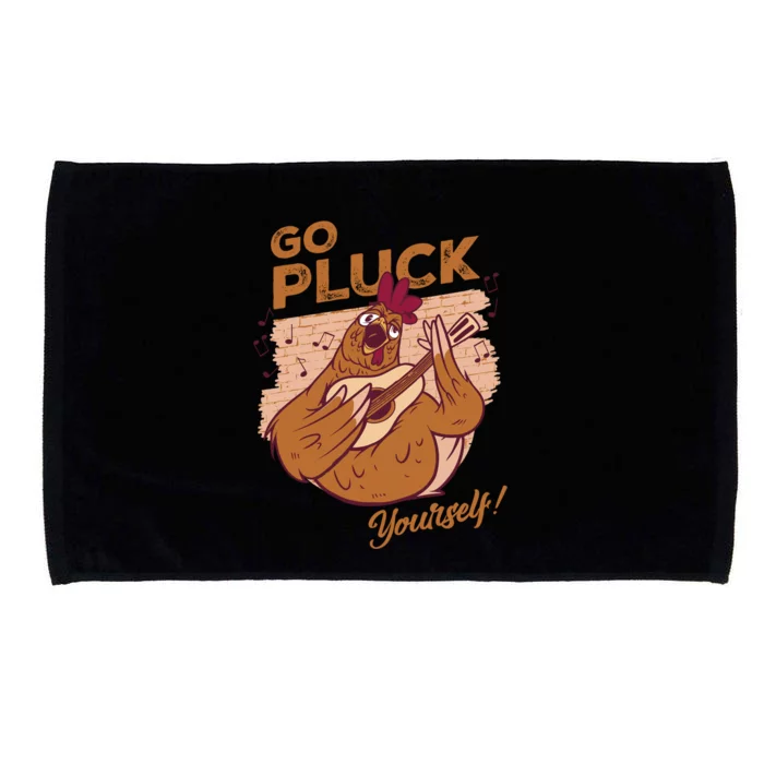 Go Pluck Yourself Guitar Player Funny Gift Funny Music Lover Pun Cool Gift Microfiber Hand Towel