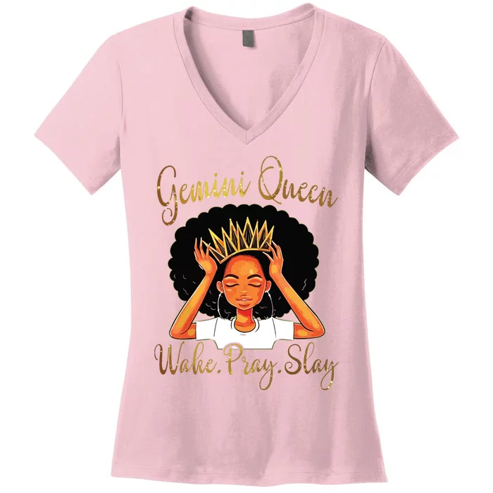 Gemini Queens Are Born In May 21 June Women's V-Neck T-Shirt