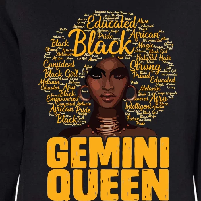 Gemini Queen Black Woman Afro Natural Hair African American Womens California Wash Sweatshirt