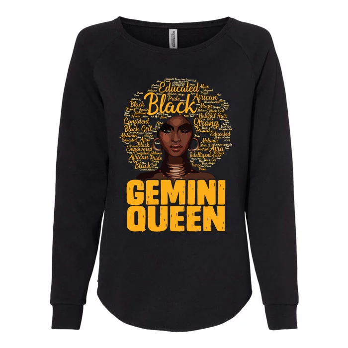 Gemini Queen Black Woman Afro Natural Hair African American Womens California Wash Sweatshirt