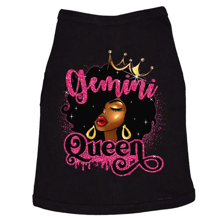 Gemini Queen Birthday Afro Black Zodiac Birthday Doggie Tank