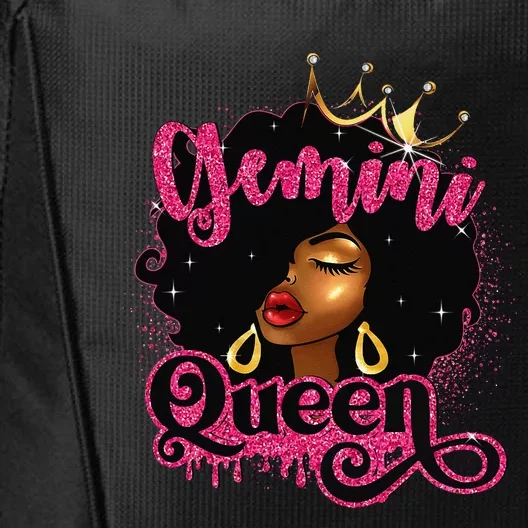 Gemini Queen Birthday Afro Black Zodiac Birthday City Backpack