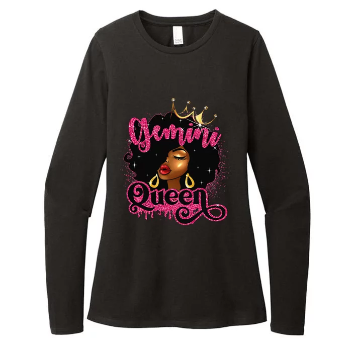 Gemini Queen Birthday Afro Black Zodiac Birthday Womens CVC Long Sleeve Shirt