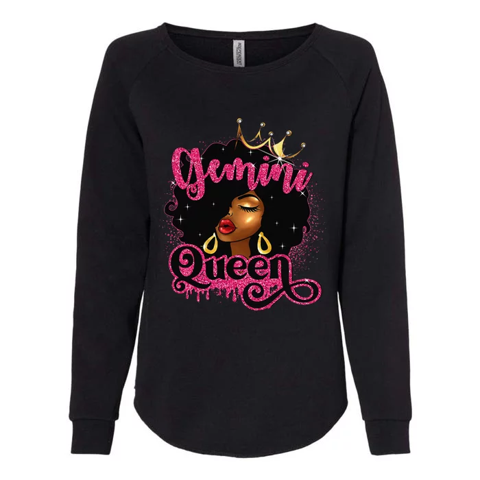 Gemini Queen Birthday Afro Black Zodiac Birthday Womens California Wash Sweatshirt