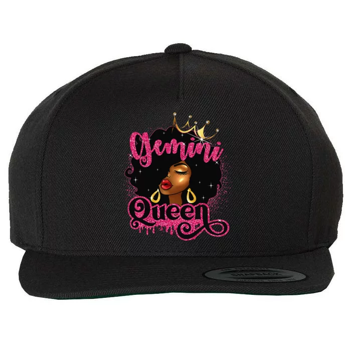 Gemini Queen Birthday Afro Black Zodiac Birthday Wool Snapback Cap