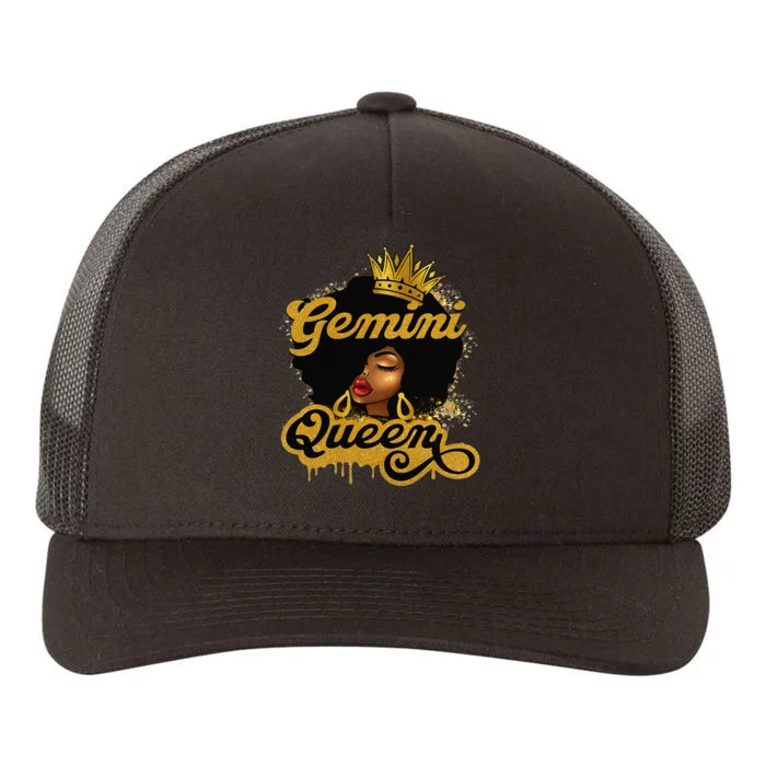 Gemini Queen Birthday Afro Woman Black Queen Zodiac Yupoong Adult 5-Panel Trucker Hat