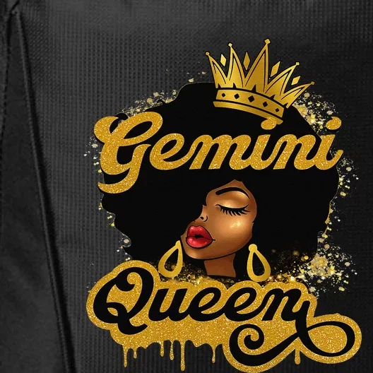 Gemini Queen Birthday Afro Woman Black Queen Zodiac City Backpack