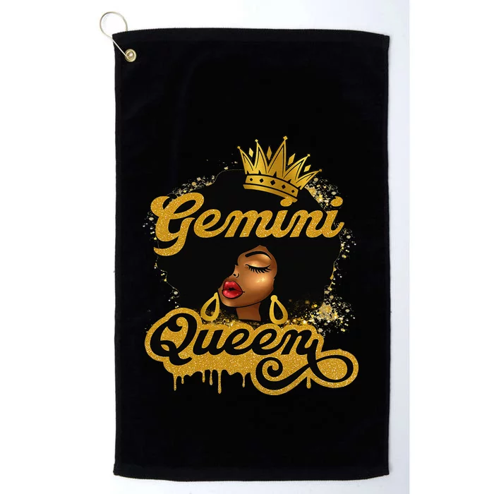 Gemini Queen Birthday Afro Woman Black Queen Zodiac Platinum Collection Golf Towel