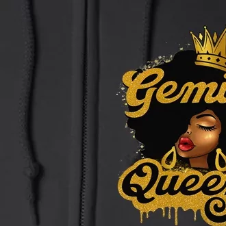 Gemini Queen Birthday Afro Woman Black Queen Zodiac Full Zip Hoodie