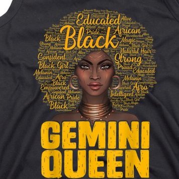 Gemini Queen Black Woman Afro Natural Hair African American Tank Top