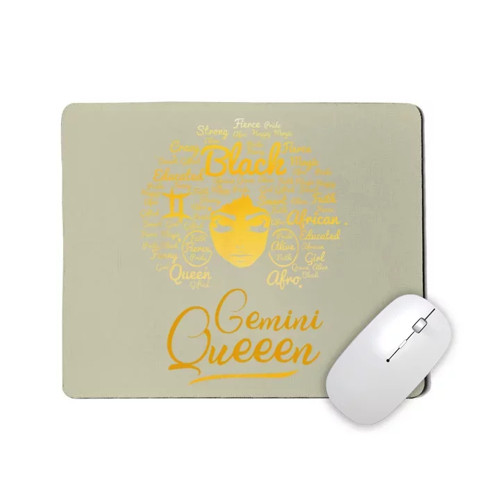 Gemini Queen Black Queen Birthday Gifts Zodiac Women Mousepad