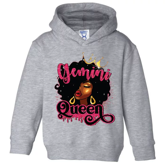 Gemini Queen Birthday Afro Girl Black Zodiac Birthday Toddler Hoodie