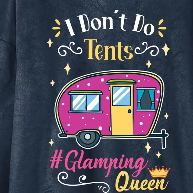 Glamping Queen Camping Grandma Gift Hooded Wearable Blanket