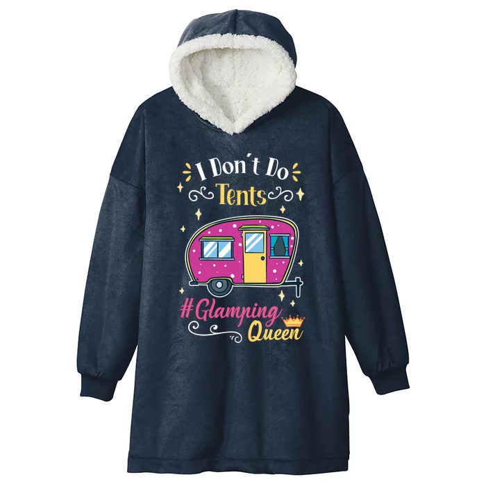 Glamping Queen Camping Grandma Gift Hooded Wearable Blanket