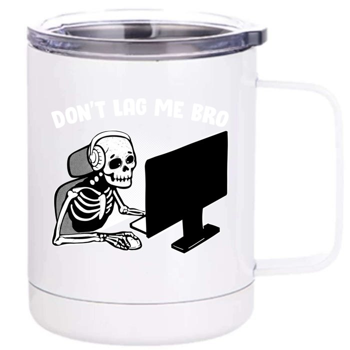 Gaming Quote Halloween Skeleton Gamers Respawn Gift Front & Back 12oz Stainless Steel Tumbler Cup