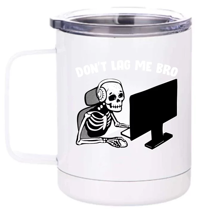 Gaming Quote Halloween Skeleton Gamers Respawn Gift Front & Back 12oz Stainless Steel Tumbler Cup