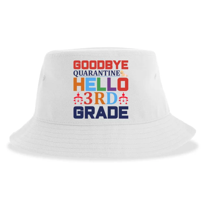 Goodbye Quarantine Hello 3rd Grade Sustainable Bucket Hat