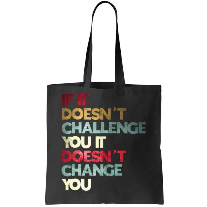 Gym Quote If It DoesnT Challenge You Fitness Motivation Tote Bag