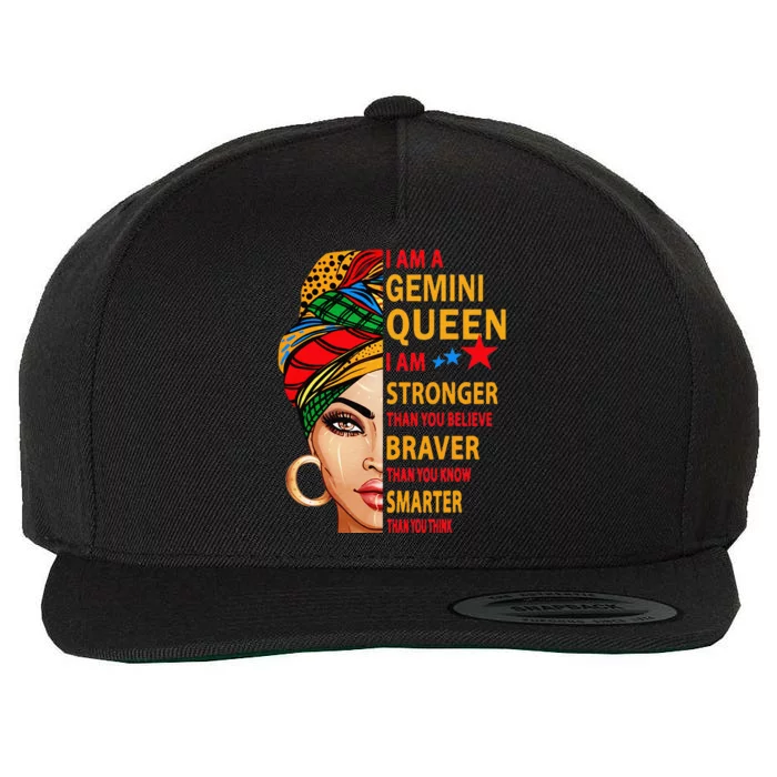 Gemini queen I am stronger birthday gift for Gemini zodiac Wool Snapback Cap