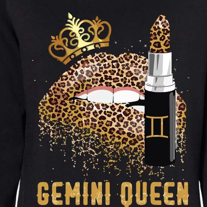 Gemini Queen Leopard Lips Gemini Womens California Wash Sweatshirt