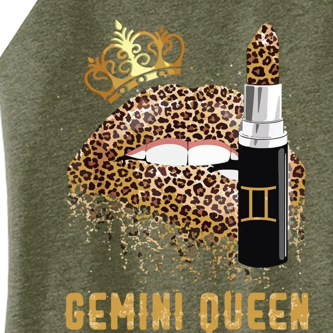 Gemini Queen Leopard Lips Gemini Women’s Perfect Tri Rocker Tank