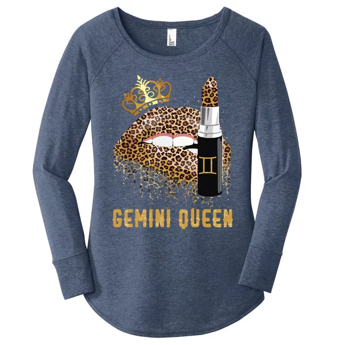 Gemini Queen Leopard Lips Gemini Women's Perfect Tri Tunic Long Sleeve Shirt