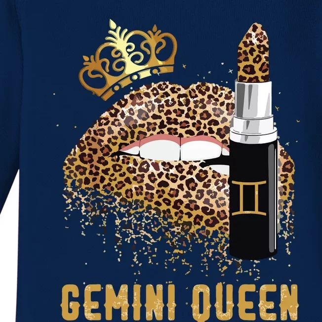 Gemini Queen Leopard Lips Gemini Baby Long Sleeve Bodysuit