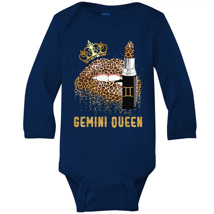 Gemini Queen Leopard Lips Gemini Baby Long Sleeve Bodysuit