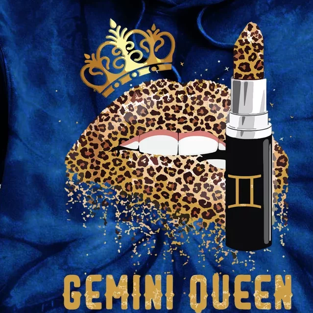 Gemini Queen Leopard Lips Gemini Tie Dye Hoodie