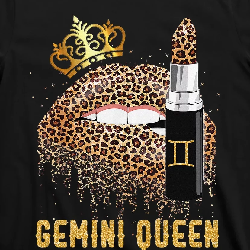 Gemini Queen Leopard Lips Gemini T-Shirt