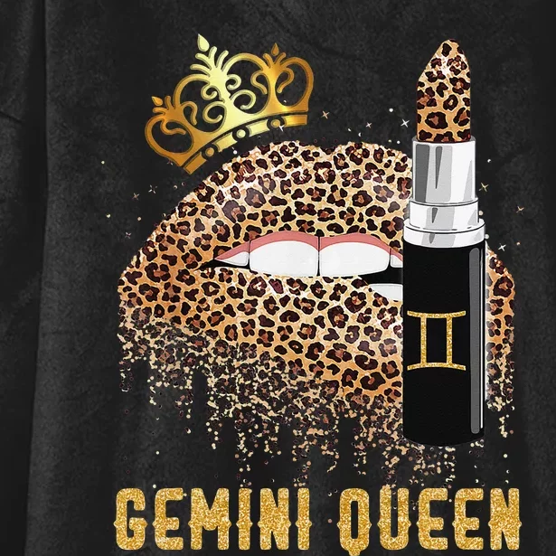 Gemini Queen Leopard Lips Gemini Hooded Wearable Blanket