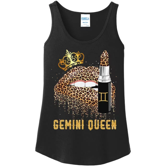 Gemini Queen Leopard Lips Gemini Ladies Essential Tank