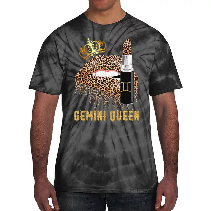 Gemini Queen Leopard Lips Gemini Tie-Dye T-Shirt