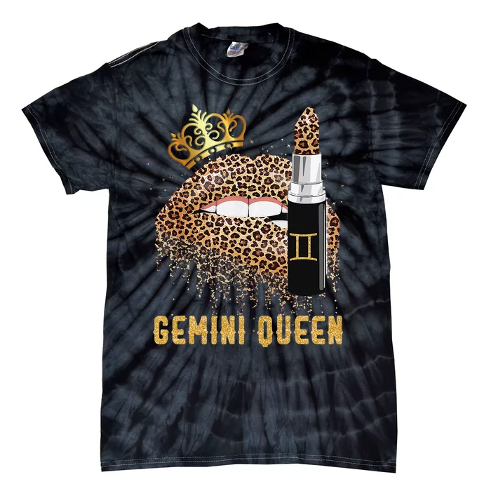 Gemini Queen Leopard Lips Gemini Tie-Dye T-Shirt