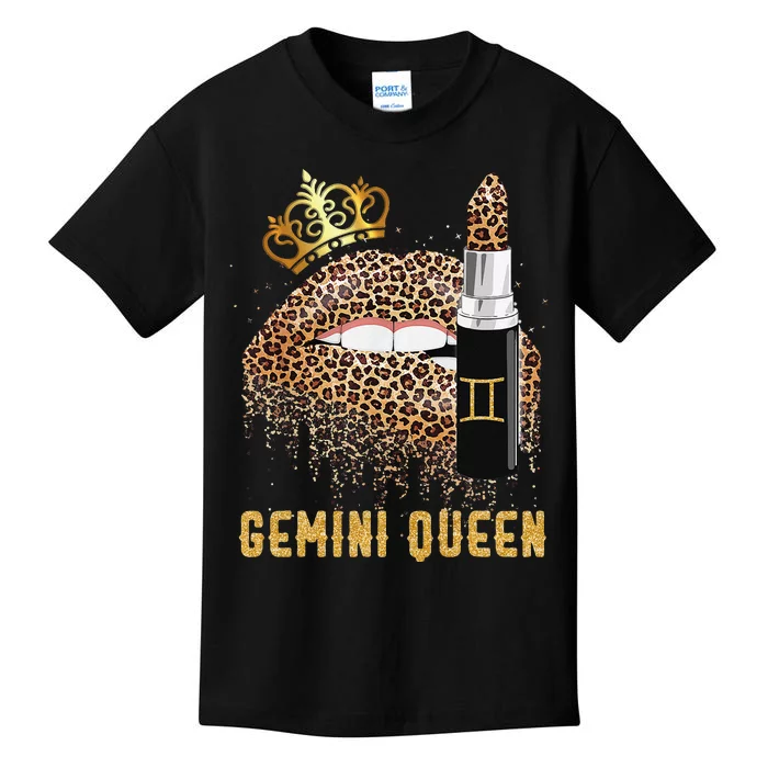 Gemini Queen Leopard Lips Gemini Kids T-Shirt