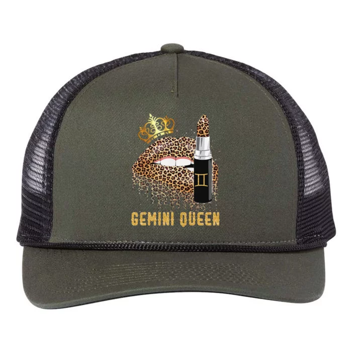 Gemini Queen Leopard Lips Gemini Retro Rope Trucker Hat Cap