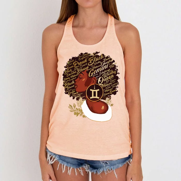 Gemini Queen Sweet As Candy Birthday Gift For Black Women Women's Knotted Racerback Tank