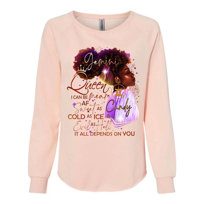 Gemini Queen Sweet As Candy Birthday Gift For Black Women Womens California Wash Sweatshirt