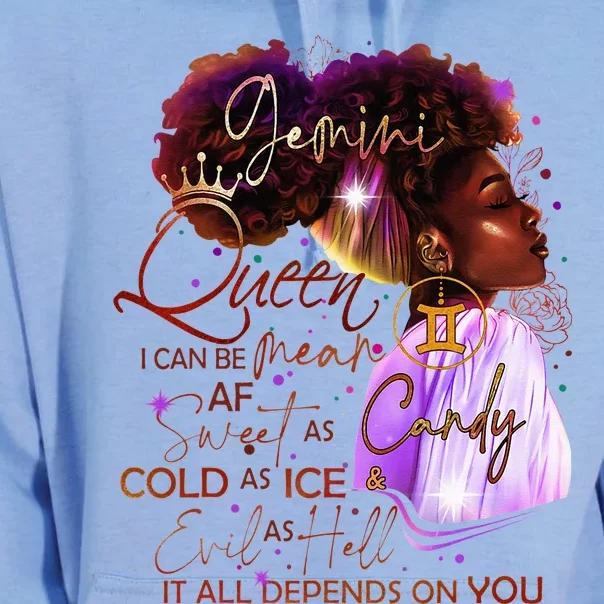 Gemini Queen Sweet As Candy Birthday Gift For Black Women Unisex Surf Hoodie